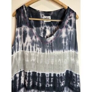 Sunshine Raised Woman’s Dress Cover Up Size Large / X Large Tie Dyed Blue Boho